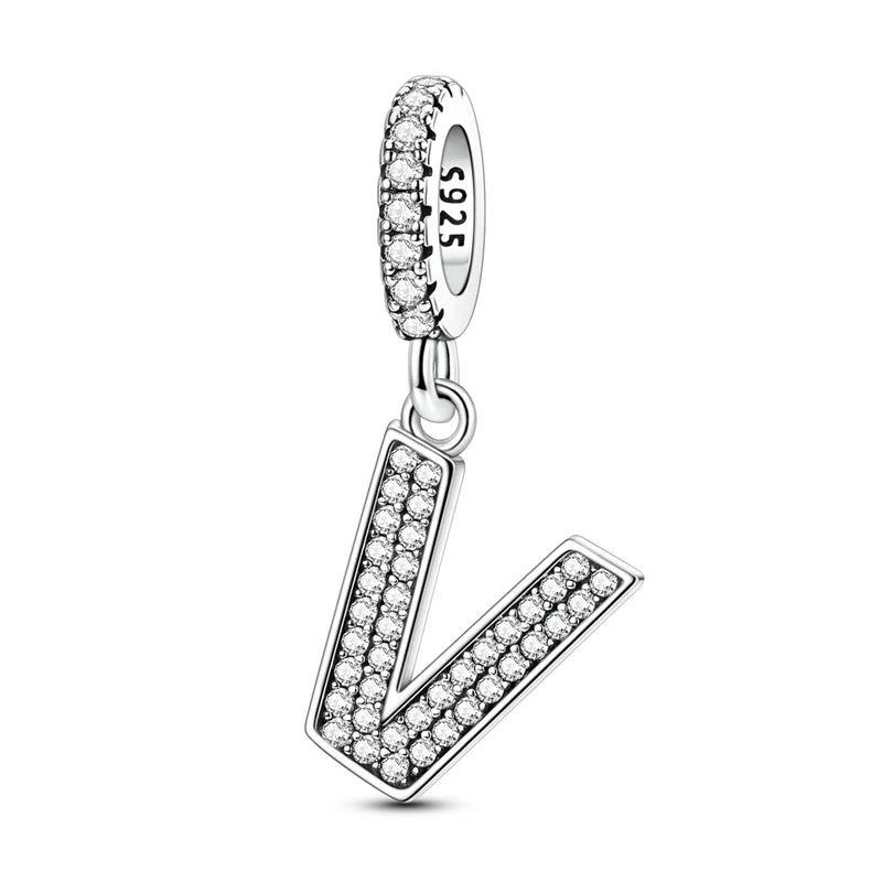 New 26 A–Z Letter Charms Beads 925 Sterling Silver | Alphabet Pendant Fit Original Bracelet Women Jewelry Gift