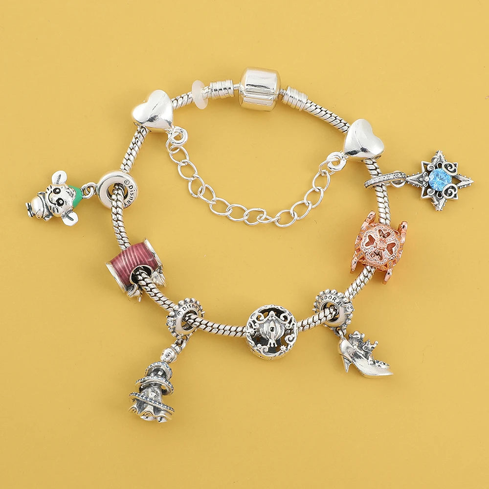 Alice in Wonderland 🐇 Beaded Pandora Bracelet | DIY Alloy Charm Jewelry