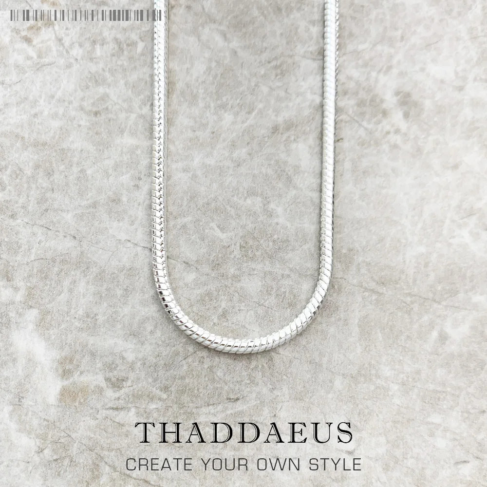 3mm Snake Chain Necklace 925 Sterling Silver Romantic Glam Europe Style Jewelry for Men & Women