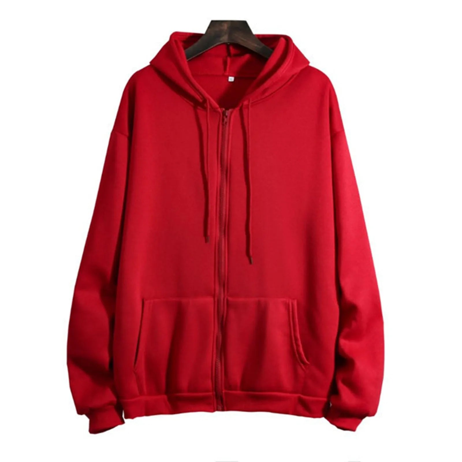 Spring Autumn Women Solid Color Hooded Sweatshirt Coat | Zipper Pocket Hoodie Jacket | Casual Outerwear Femme