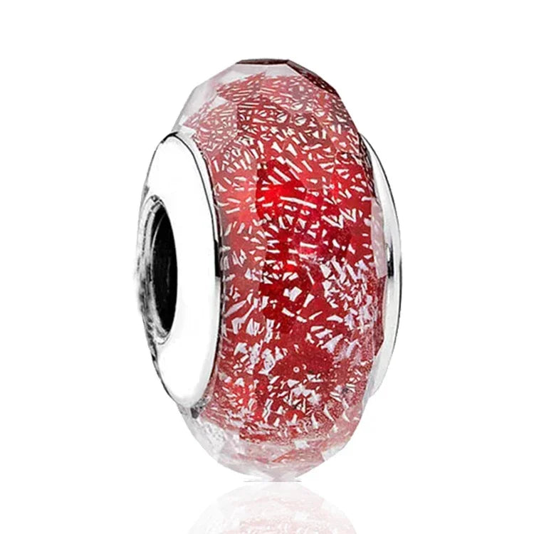 Original Murano Glass 925 Sterling Silver Butterfly Flower Leaf Rainbow Charm Bead | Cosmic DIY Bracelet Jewelry Gift for Women