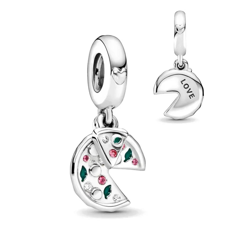 925 Sterling Silver Monkey, Dog Paw & Heart Mom Charm | Fits Original European Bracelet DIY Jewelry Gift