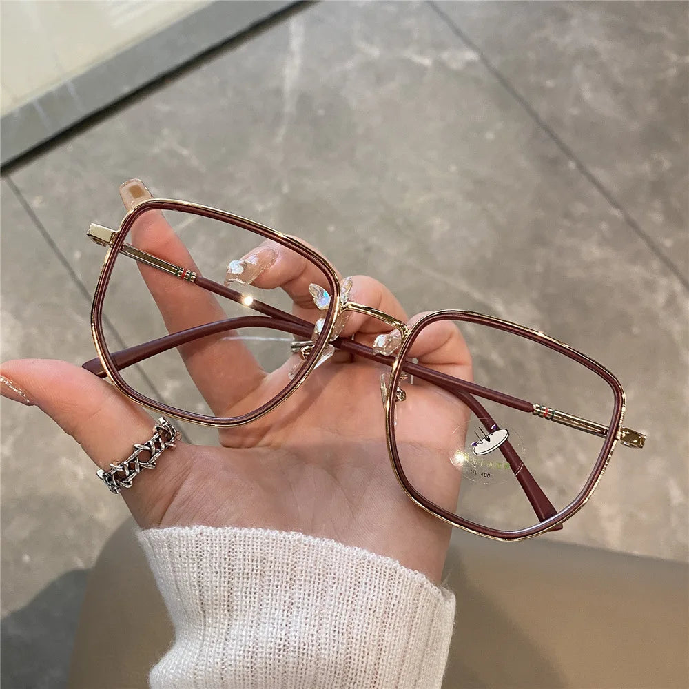 Transparent Computer Glasses – Unisex Polygon Frame Anti Blue Light Eyewear | Optical Spectacle Eyeglass