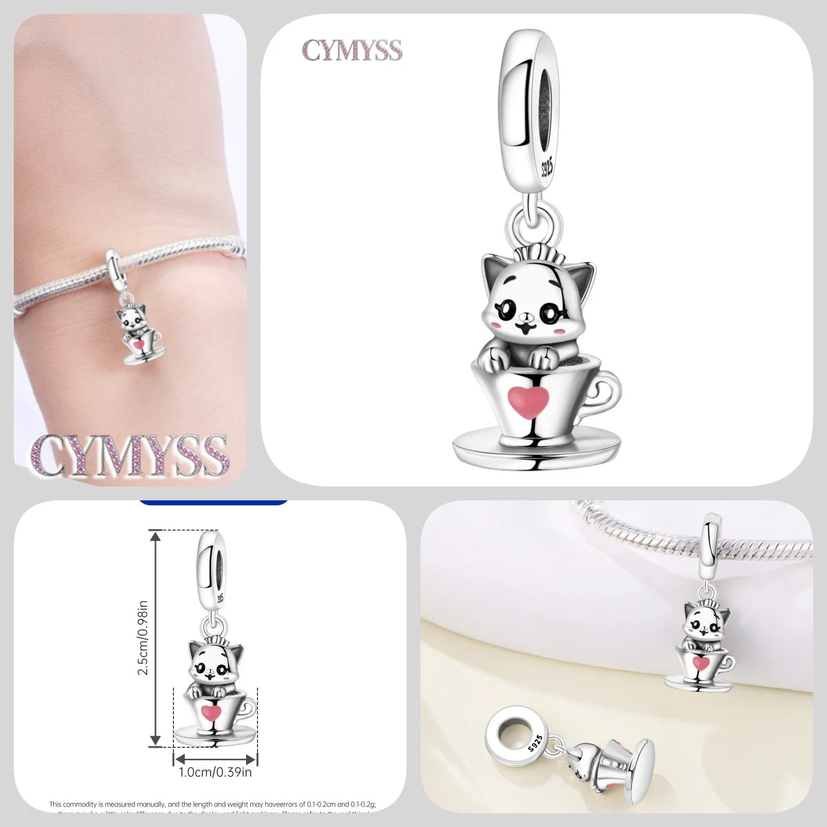 Hot Sale 925 Sterling Silver Dog & Cat Pet Charms | Cute Animal Pendant for Women Bracelet & Necklace DIY Jewelry Gift