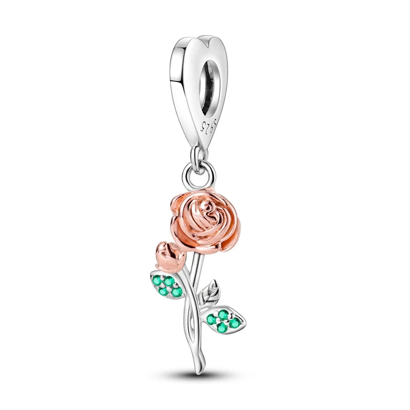 2025 925 Silver Daisy Tulip Pansy Flower Charms Bead | Fit 3mm Original Bracelets DIY Jewelry Gift