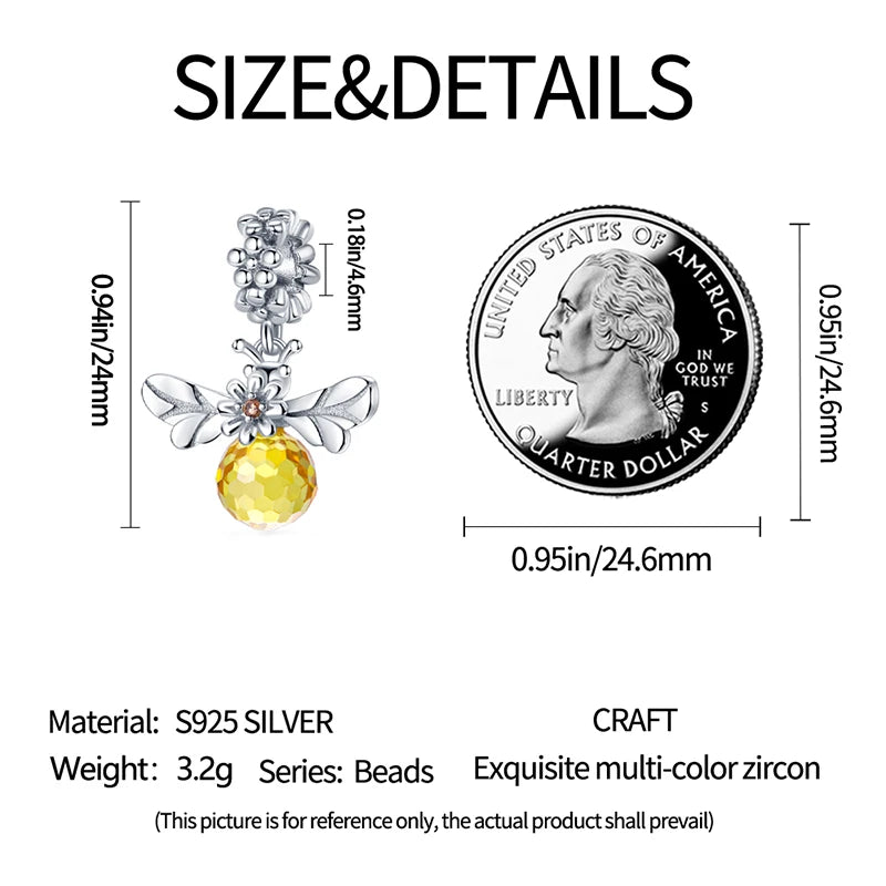 925 Sterling Silver Bee Series Charms | Fit Original Pandora Bracelet – DIY Women’s Jewelry Beads Hot Sale