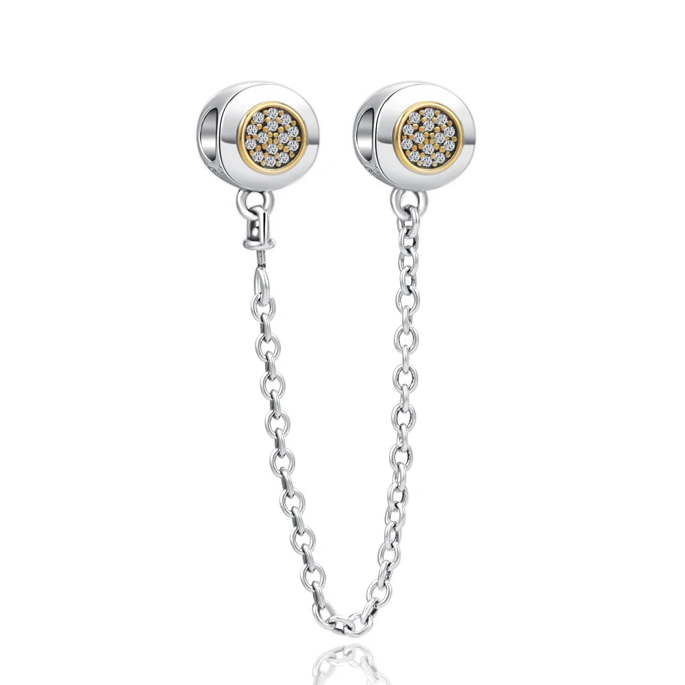 925 Sterling Silver Butterfly, Moon & Life Tree Safety Chain | Fits Original Bracelet DIY Jewelry Accessory