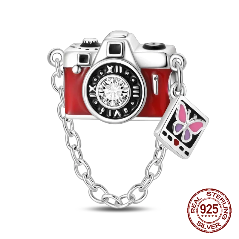 925 Sterling Silver Red Series Charms | Heart, Car & Strawberry Dangle Beads for Original Bracelet DIY Jewelry