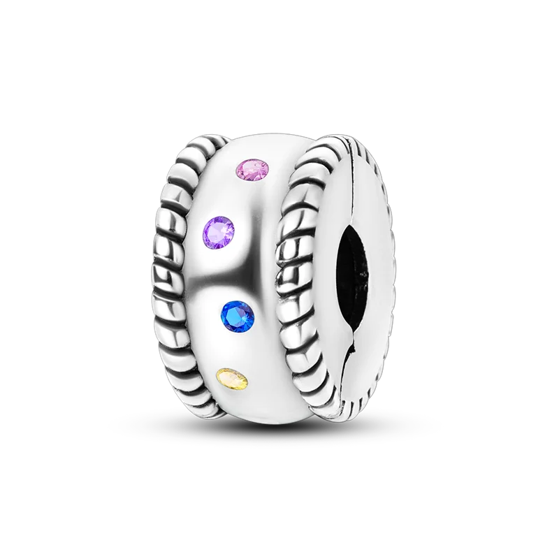 Silver Clasp 925 Sterling Silver Round Daisy Charm Beads | Safety Chain Pendant for Original Bracelets Jewelry