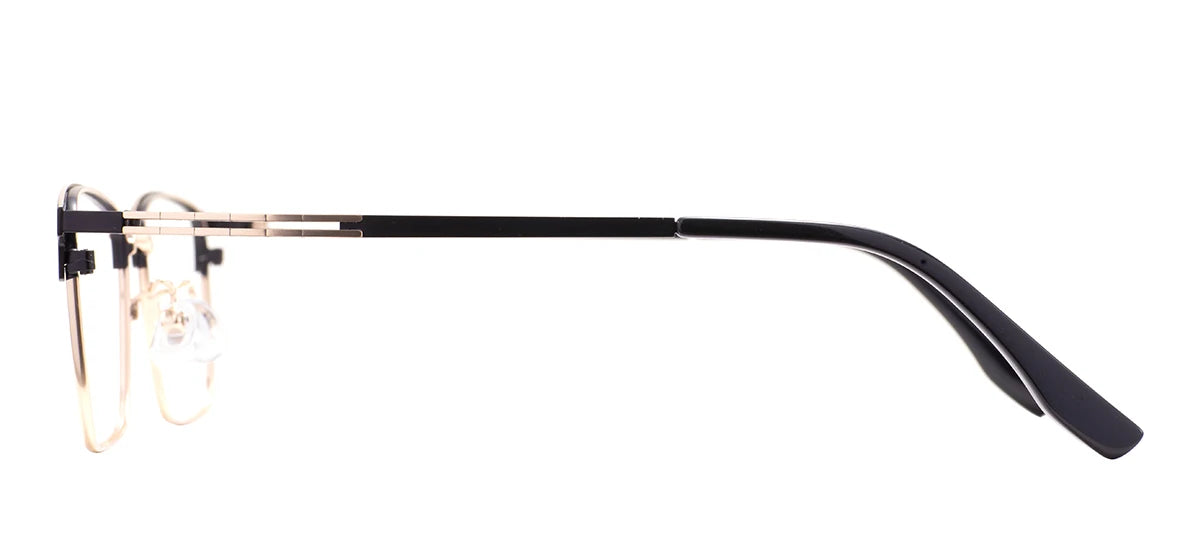 Rectangular Metal Browline Glasses Frame – Comfortable Large Full Rim Business Eyewear for Men