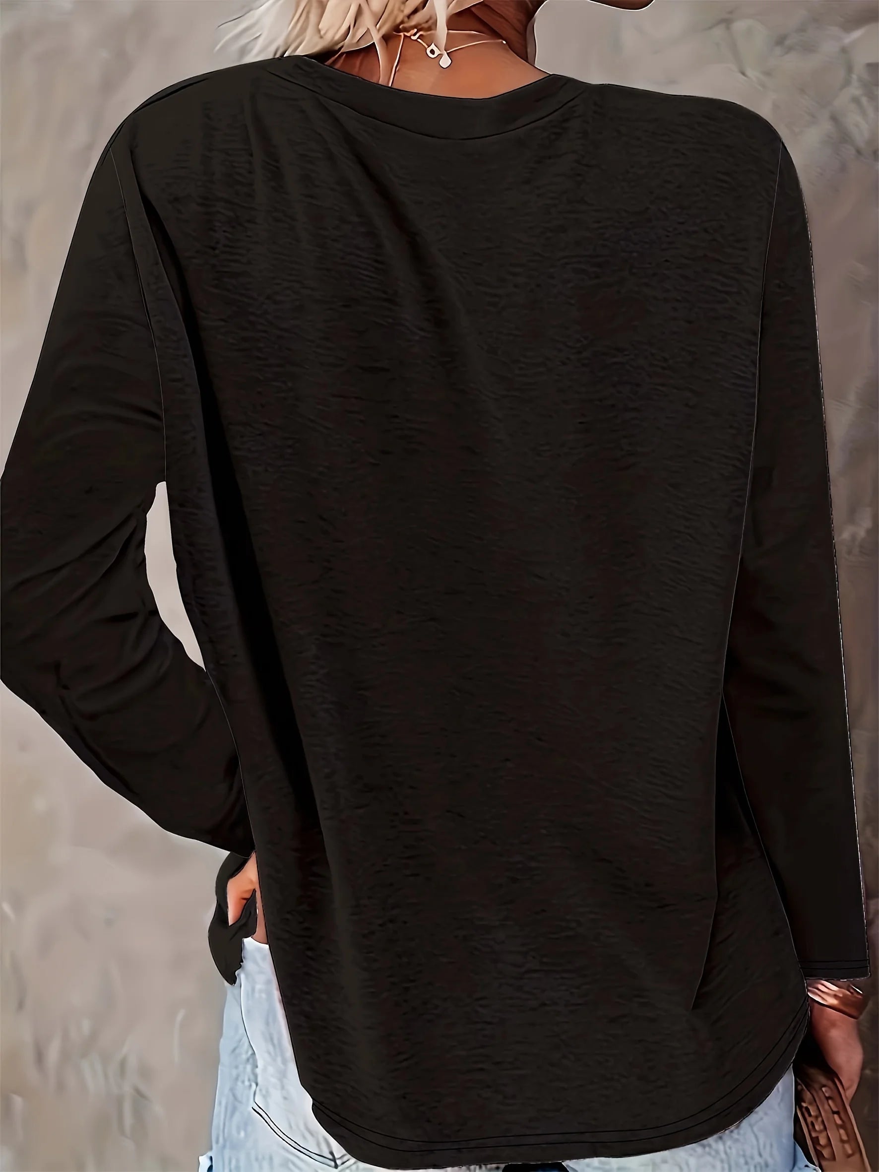 Women's Pink Love Letter Lip Print T-Shirt | Autumn Winter Long Sleeve Top | Loose Comfortable Casual Tee