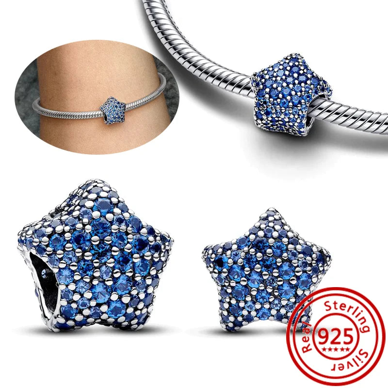 New 925 Sterling Silver Forever Always Love Murano Glass Beads | Sparkling Lucky Charms for Original Pantaro Bracelets DIY Jewelry