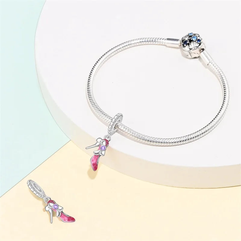 New 925 Sterling Silver Red Heart Charm Bead – Fits Original 3mm Bracelet Lucky DIY Jewelry Gift for Women