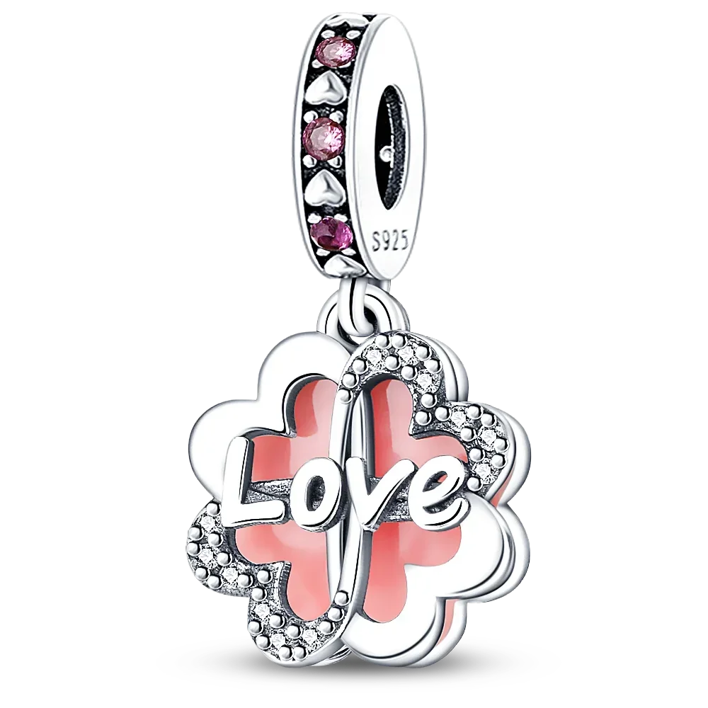 925 Sterling Silver Blue Moon Plane Space Series Glass Beads Clip Charm for Bracelet