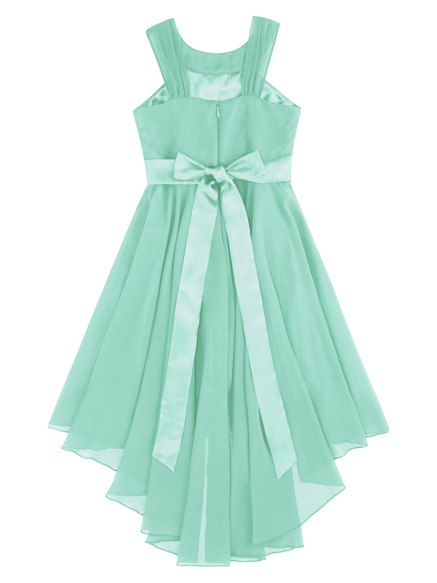 iEFiEL Summer Flower Girl Dress | High-Low Chiffon Princess Dress | Kids Wedding & Party Formal Occasion Gown