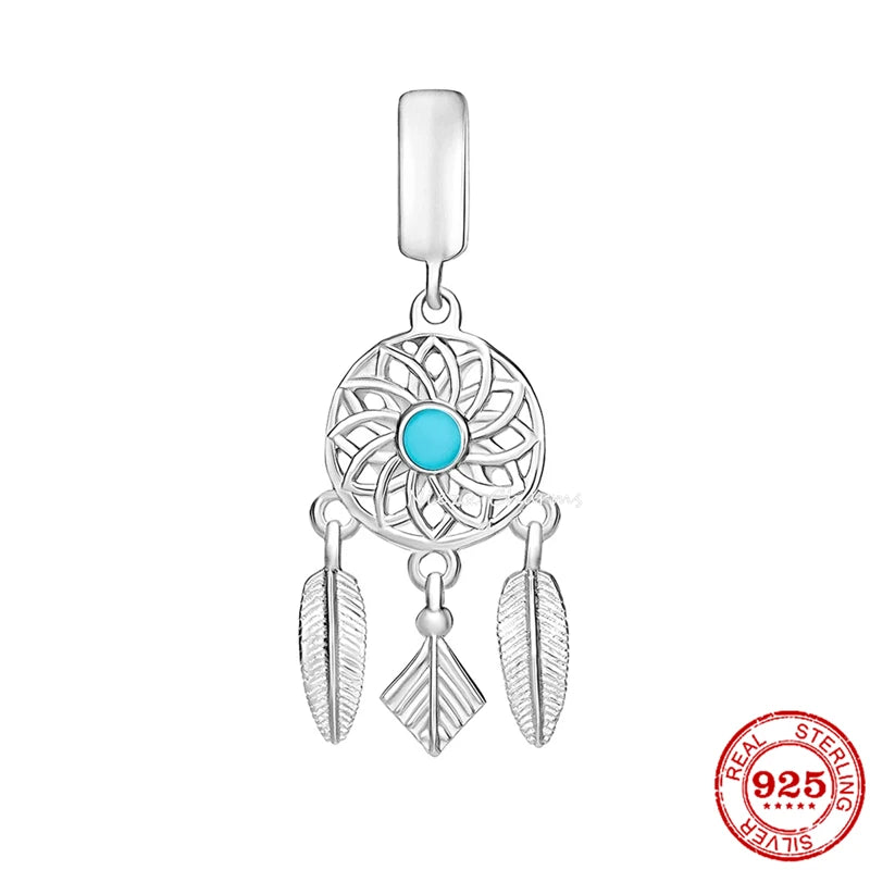 New 925 Sterling Silver Pink Zircon Salamander & Turkey Charm Bead – Fits Original Pandora Bracelet, Women’s DIY Fine Jewelry