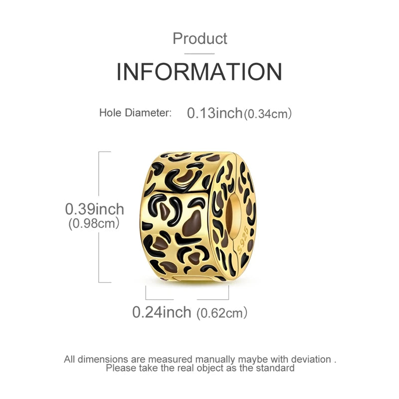 925 Sterling Silver Gold Charms Beads | Leopard, Butterfly, Firefly & Bee Dangle Fit Original Bracelet Women DIY Jewelry Gift