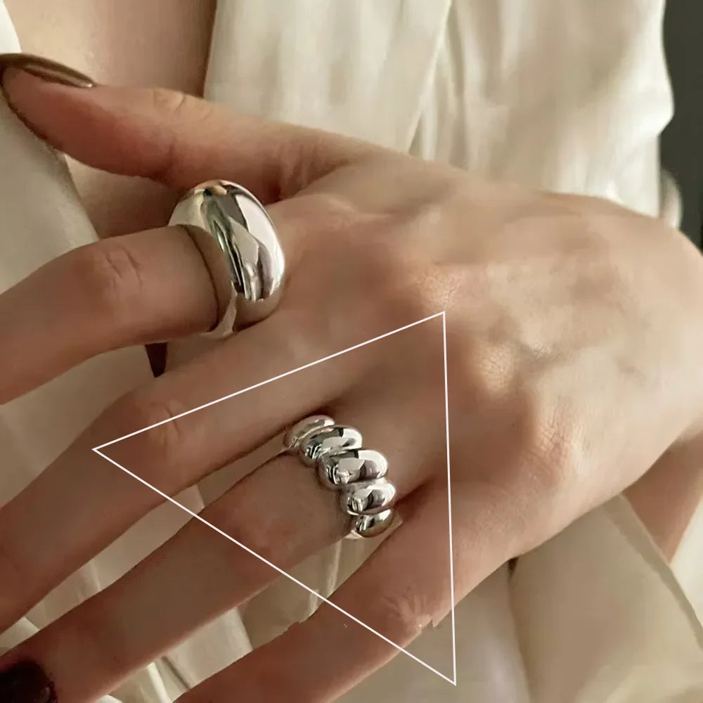 VENTFILLE 925 Sterling Silver Irregular Geometry Ring – Women’s Minimalist Jewelry Gift