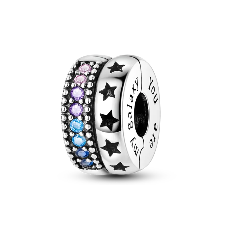 925 Sterling Silver Colorful Luminous Charms | Shell Turtle Star Beads