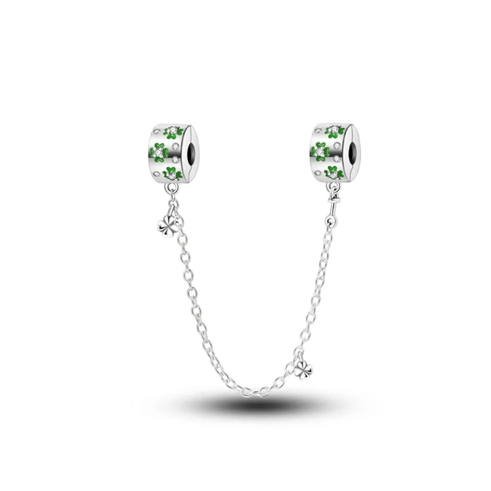 925 Sterling Silver Butterfly, Moon & Life Tree Safety Chain | Fits Original Bracelet DIY Jewelry Accessory