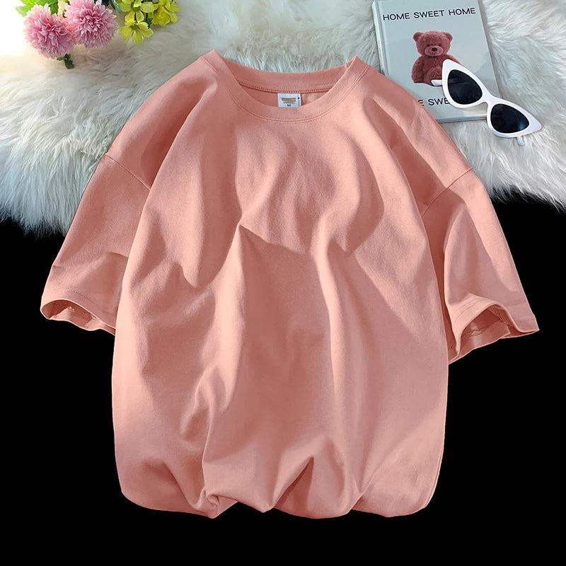 LEGIBLE 2025 Summer Women Short Sleeve T-Shirt – Loose Solid O-Neck Casual Tee 🌞👚