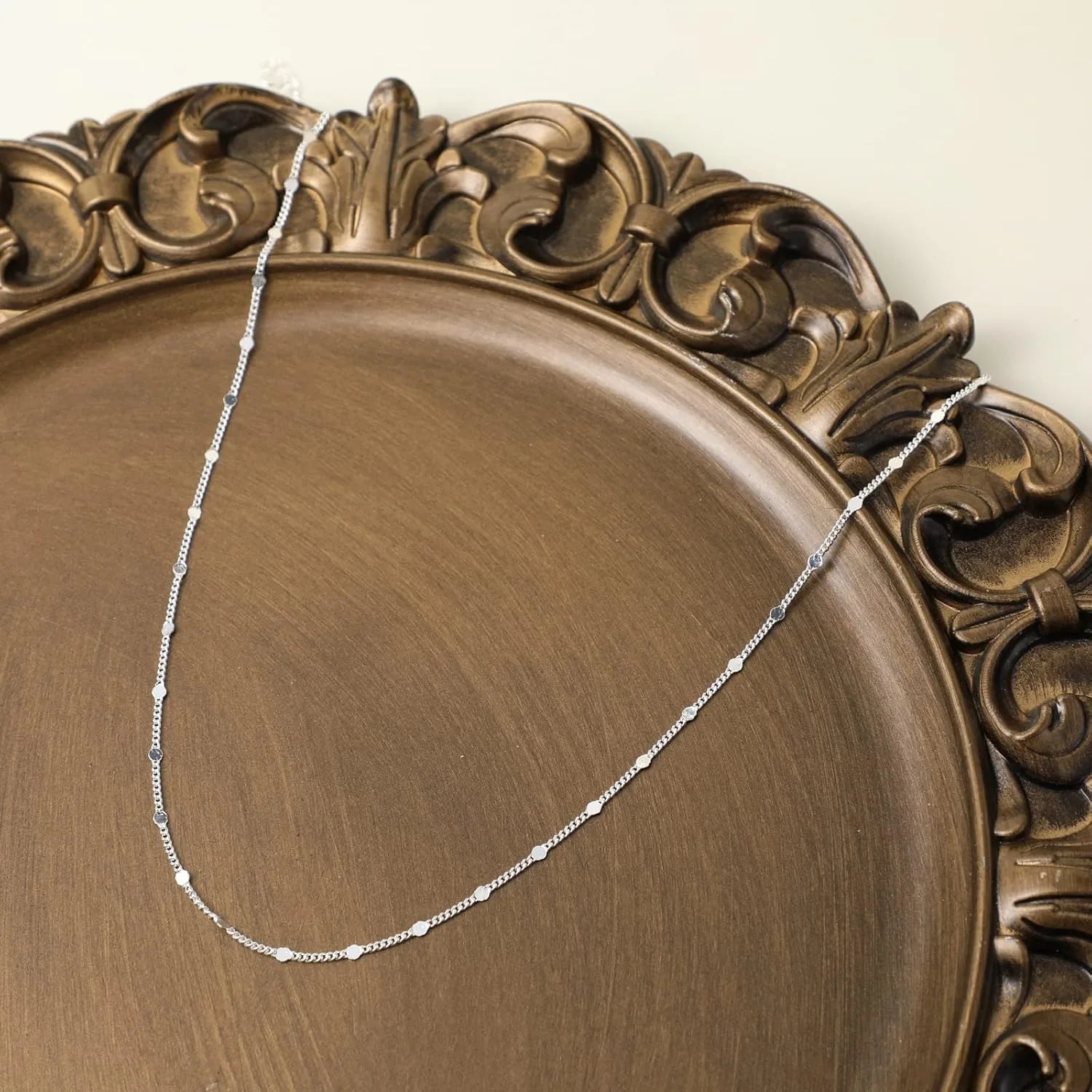 K Gold / Silver Plated Satellite Choker Necklace | Sparkling Station Chain Jewelry for Women