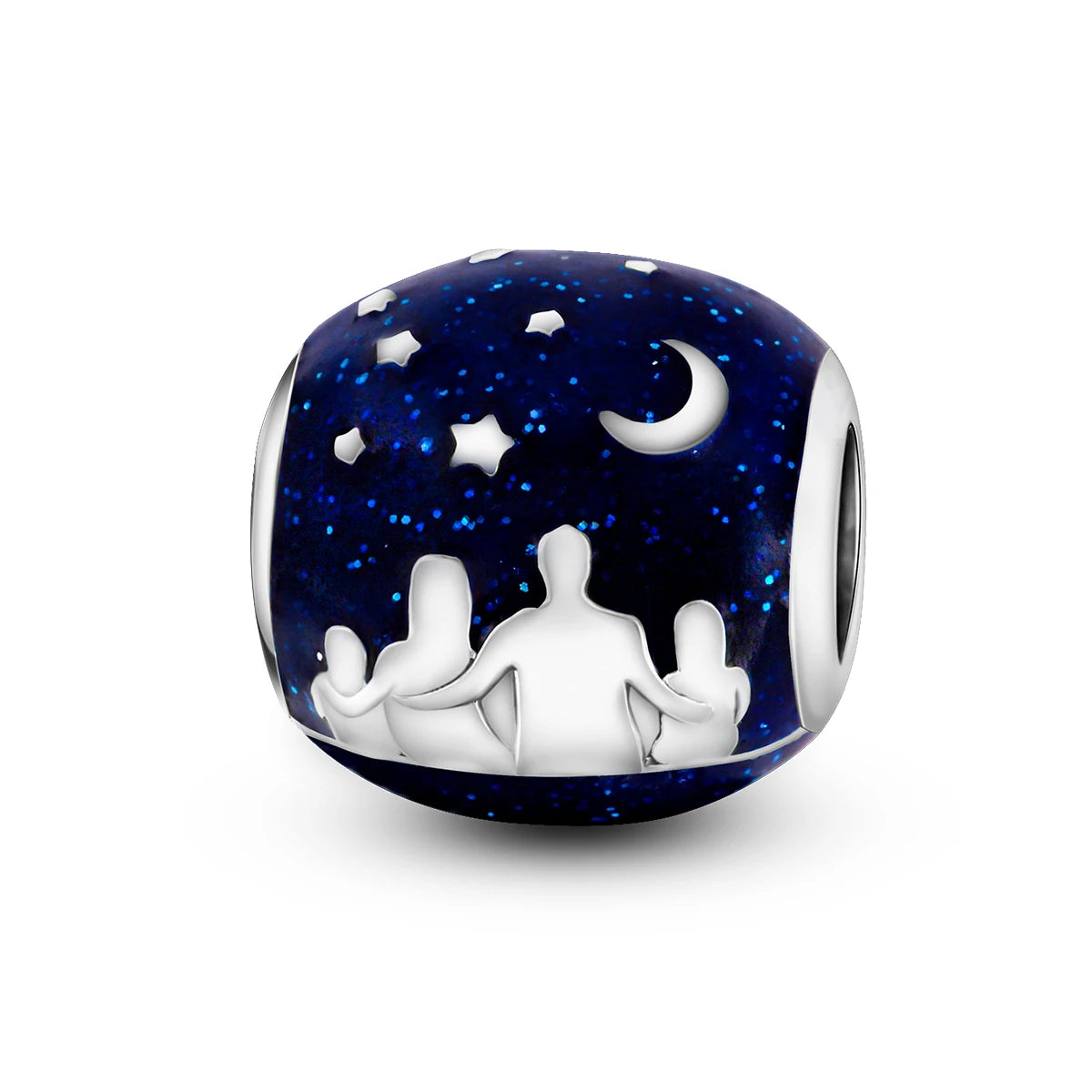 Silver Plated Colorful Glowing Moon & Stars Rainbow Dangle Charms | Fit Original Bracelet & Necklace | Women’s Jewelry Beads