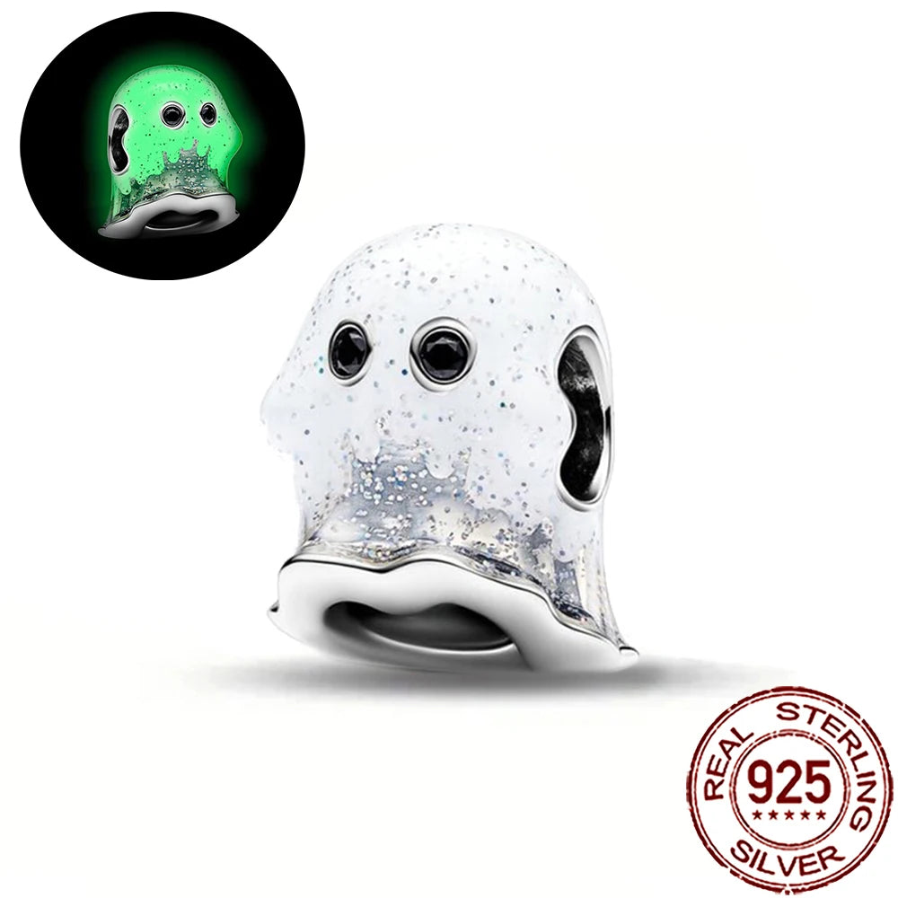 Gothic 925 Sterling Silver Grim Reaper Skull Charm Bead Fit Pandora Bracelet