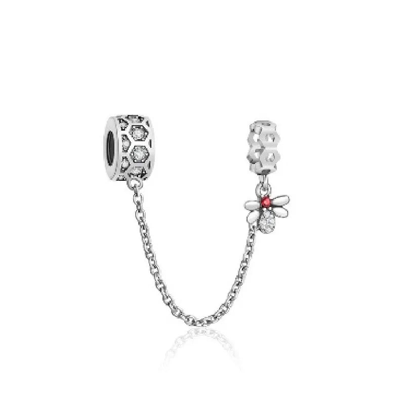 925 Sterling Silver Butterfly, Moon & Life Tree Safety Chain | Fits Original Bracelet DIY Jewelry Accessory