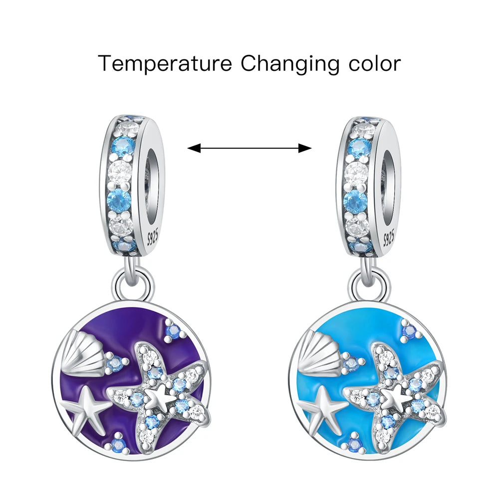 925 Sterling Silver Temperature Color Change Charm Bead | Magic Pendant for Original Bracelet DIY Jewelry