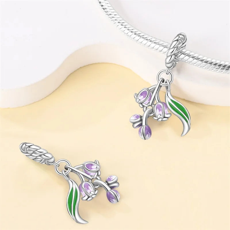 2025 925 Silver Daisy Tulip Pansy Flower Charms Bead | Fit 3mm Original Bracelets DIY Jewelry Gift