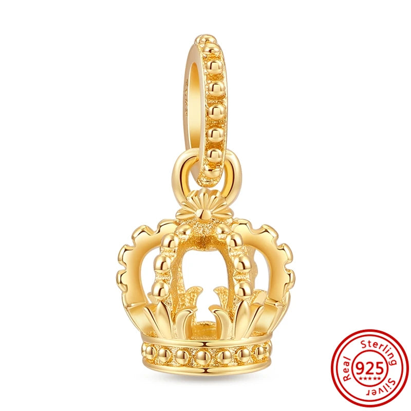 New Plated Gold Sparkling Charm Palace Museum Chicken Cactus Bee Bead | Fit Original 925 Silver Bracelet DIY Jewelry Gift