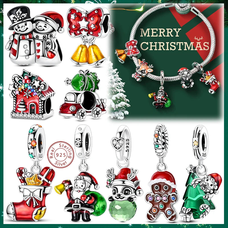 2025 Original 925 Sterling Silver Christmas & Halloween Charms | Santa Claus Snowman Beads Fit Bracelet Pendant Jewelry Gift