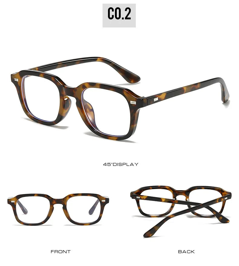 New Square Blue Light Blocking Glasses – Unisex Transparent Frame Eyewear with Rivets | Anti Blue Light Computer Glasses for Men & Women