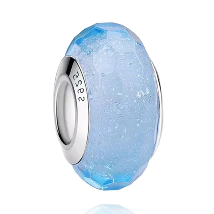 Original Murano Glass 925 Sterling Silver Butterfly Flower Leaf Rainbow Charm Bead | Cosmic DIY Bracelet Jewelry Gift for Women