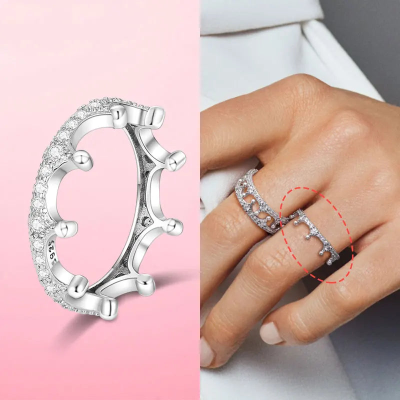 925 Sterling Silver Cocktail Ring Set for Women | CZ Zircon Pave Bridal Wedding & Engagement Jewelry