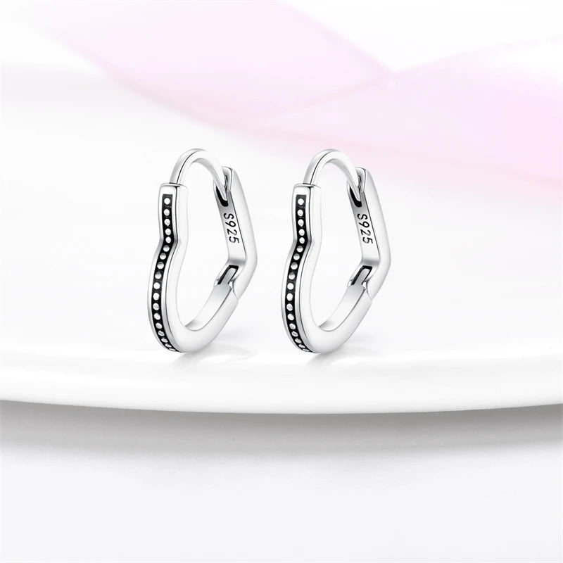 Luxury 925 Sterling Silver Heart-Shaped Earrings | Pave CZ Minimalist Jewelry Gift for Women Engagement & Anniversary