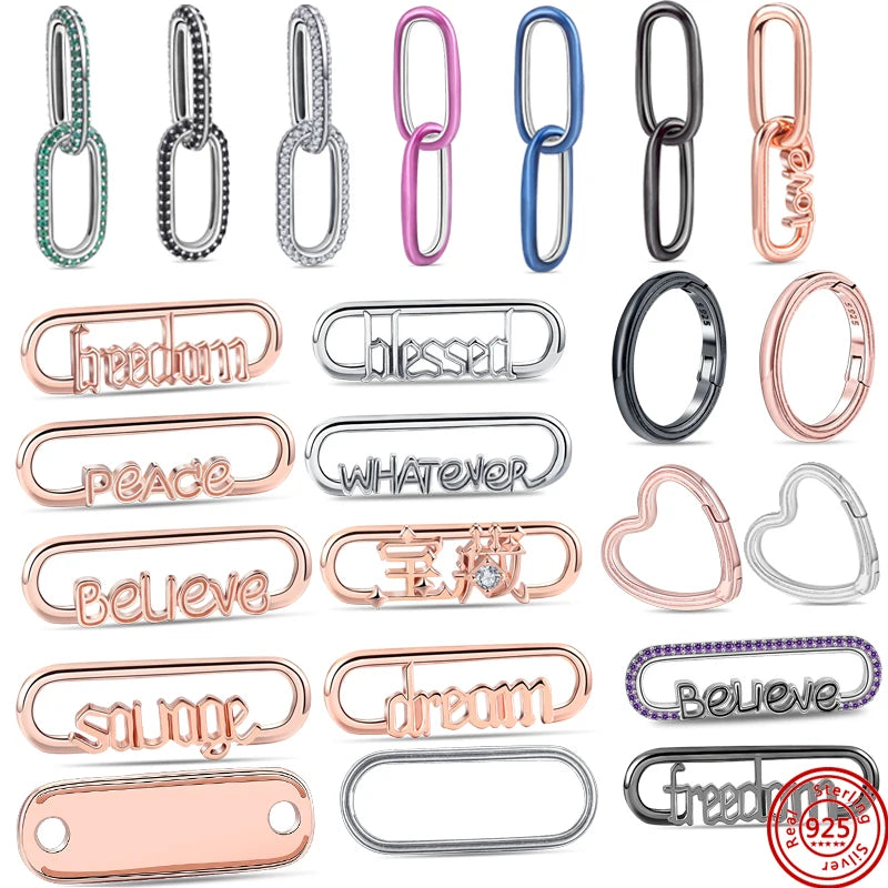 New 925 Sterling Silver ME Series Charms | Links Accessories for Original Bracelets & Necklaces DIY Jewelry Gift for Women