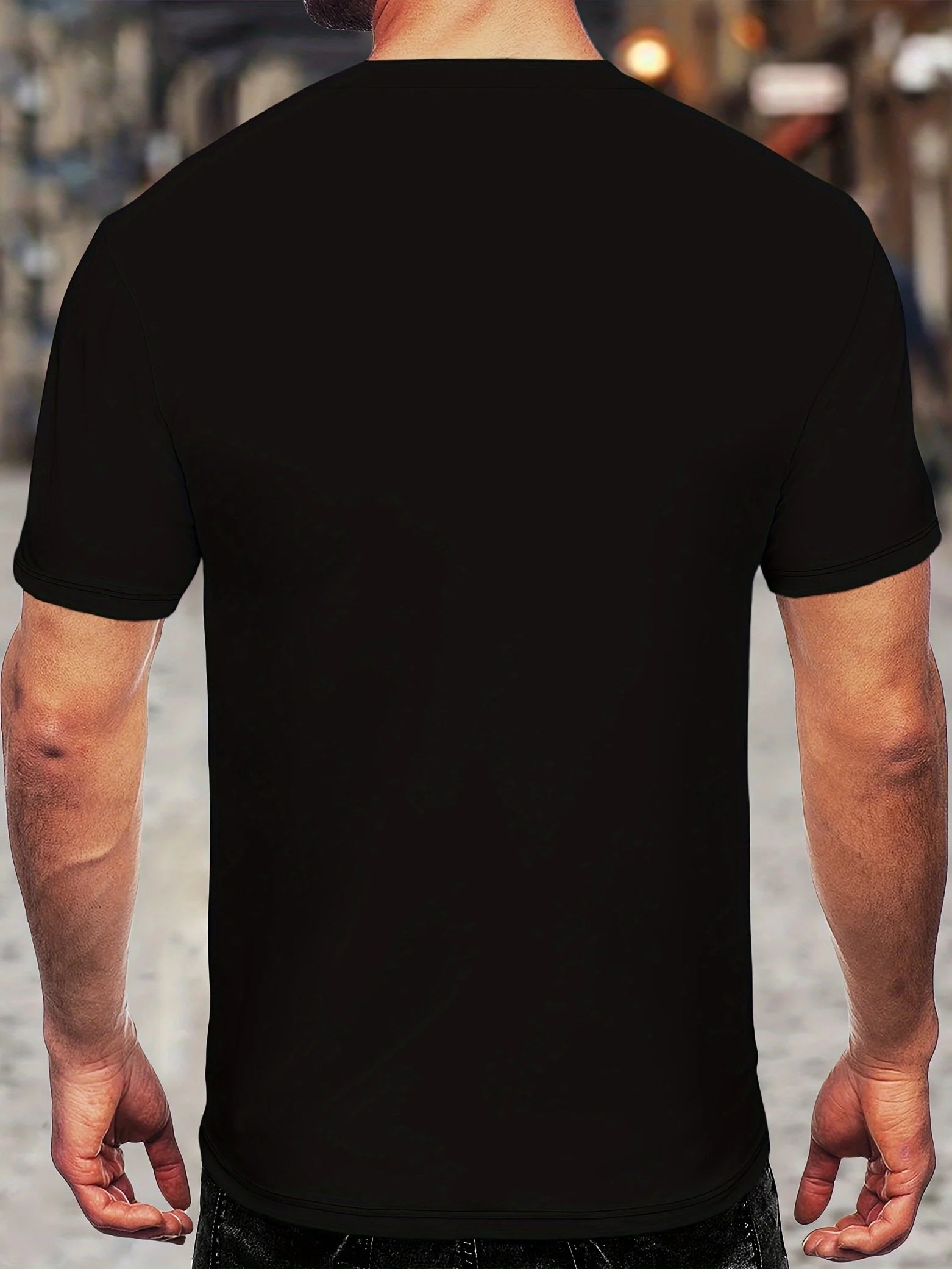 Men's Black Cat Graphic T-Shirt – Casual Crew Neck Short Sleeve All-Season Comfortable Tee
