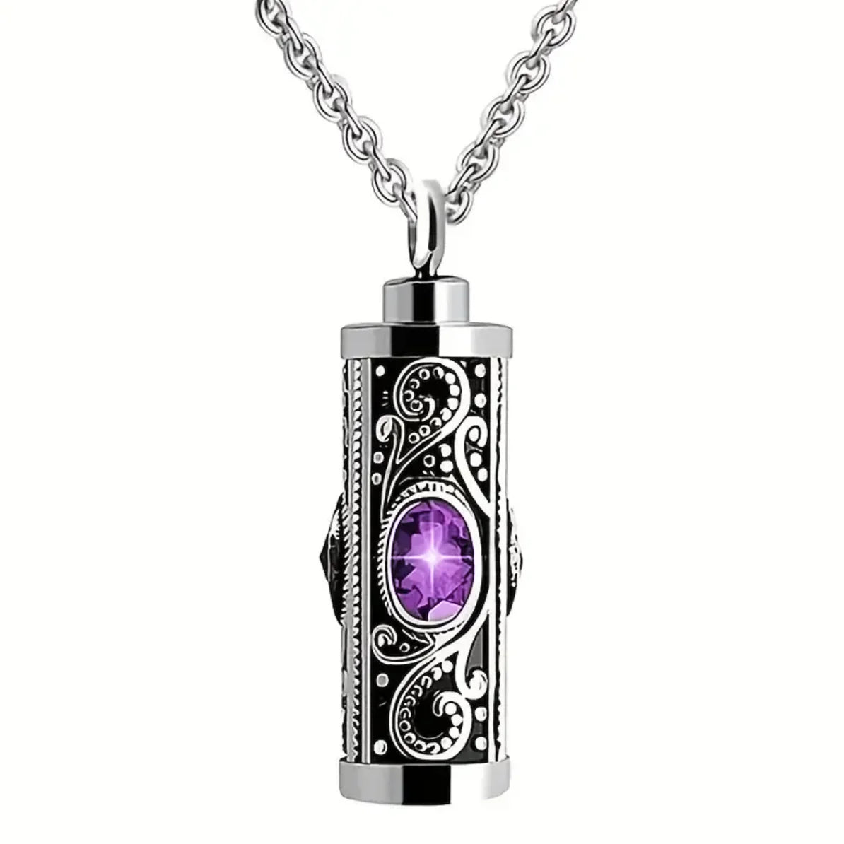 Cremation Urn Necklace for Ashes Stainless Steel Memorial Pendant