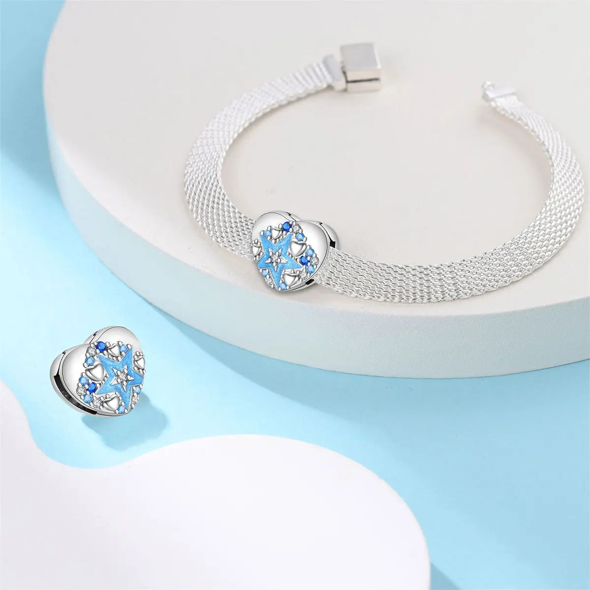 925 Sterling Silver Beaded Flat Pendant | Fantasy Original 3mm Beads for Women’s Bracelet Fine Jewelry