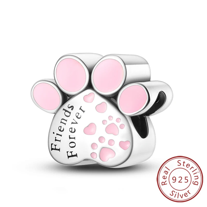 Cute Animal Puppy & Cat Charms | Fit Original 925 Sterling Silver Bracelet – DIY Women’s Fine Jewelry Beads