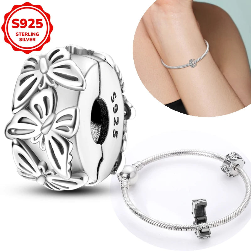 Hot Sale 925 Sterling Silver Moments Keychain Charm | Fit Original Bracelet Beads Women’s Elegant Jewelry Gift