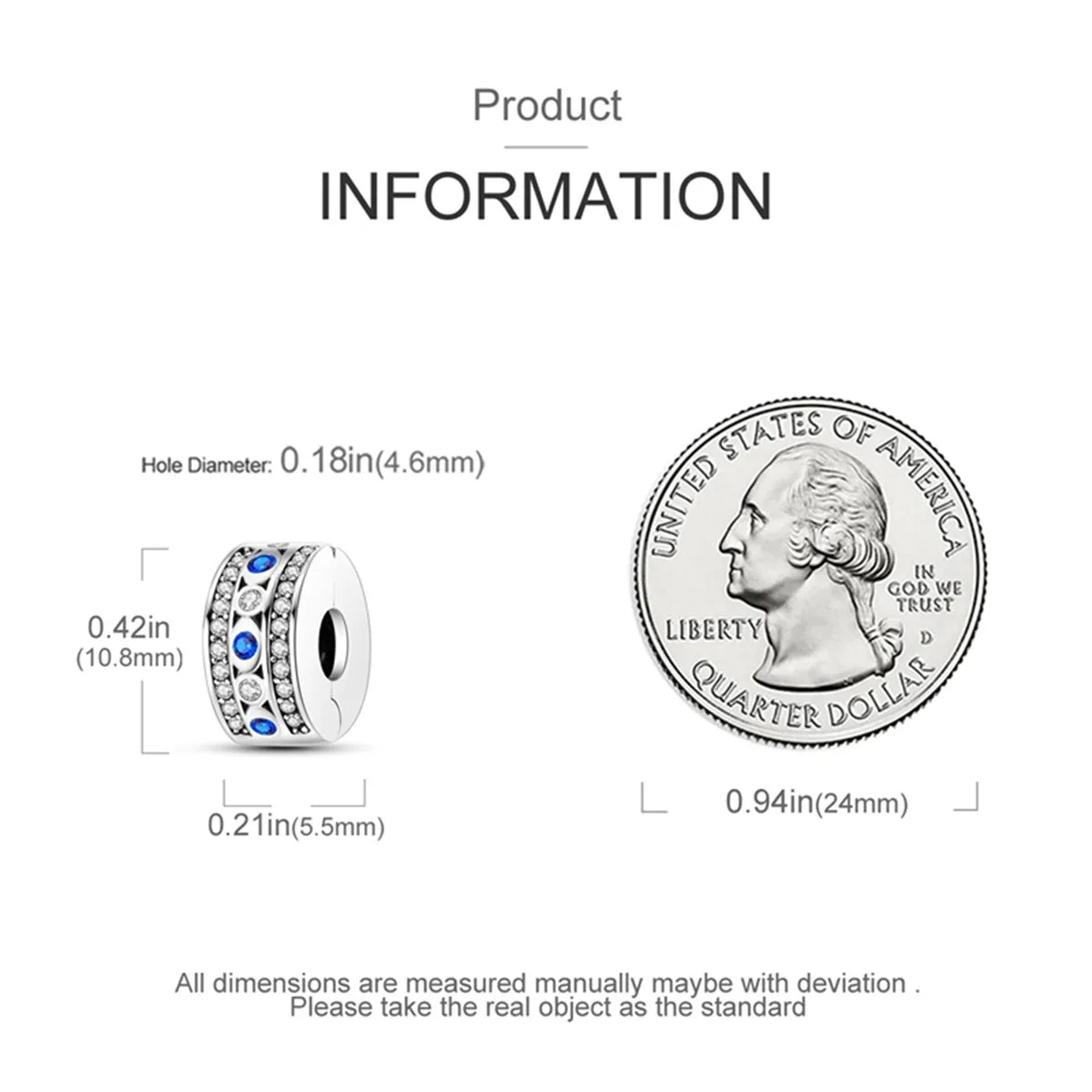 925 Sterling Silver Pave Clip Charms with Safety Chain | Colored Beads Stopper Clasp Fit Original Pandora Bracelet Jewelry