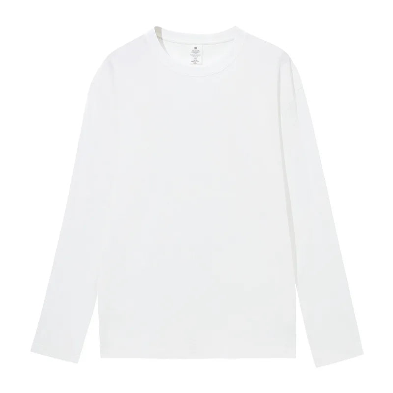 Spring Autumn Women’s Long Sleeve Cotton T-Shirt – Solid Casual Harajuku O-Neck Top 🌿✨