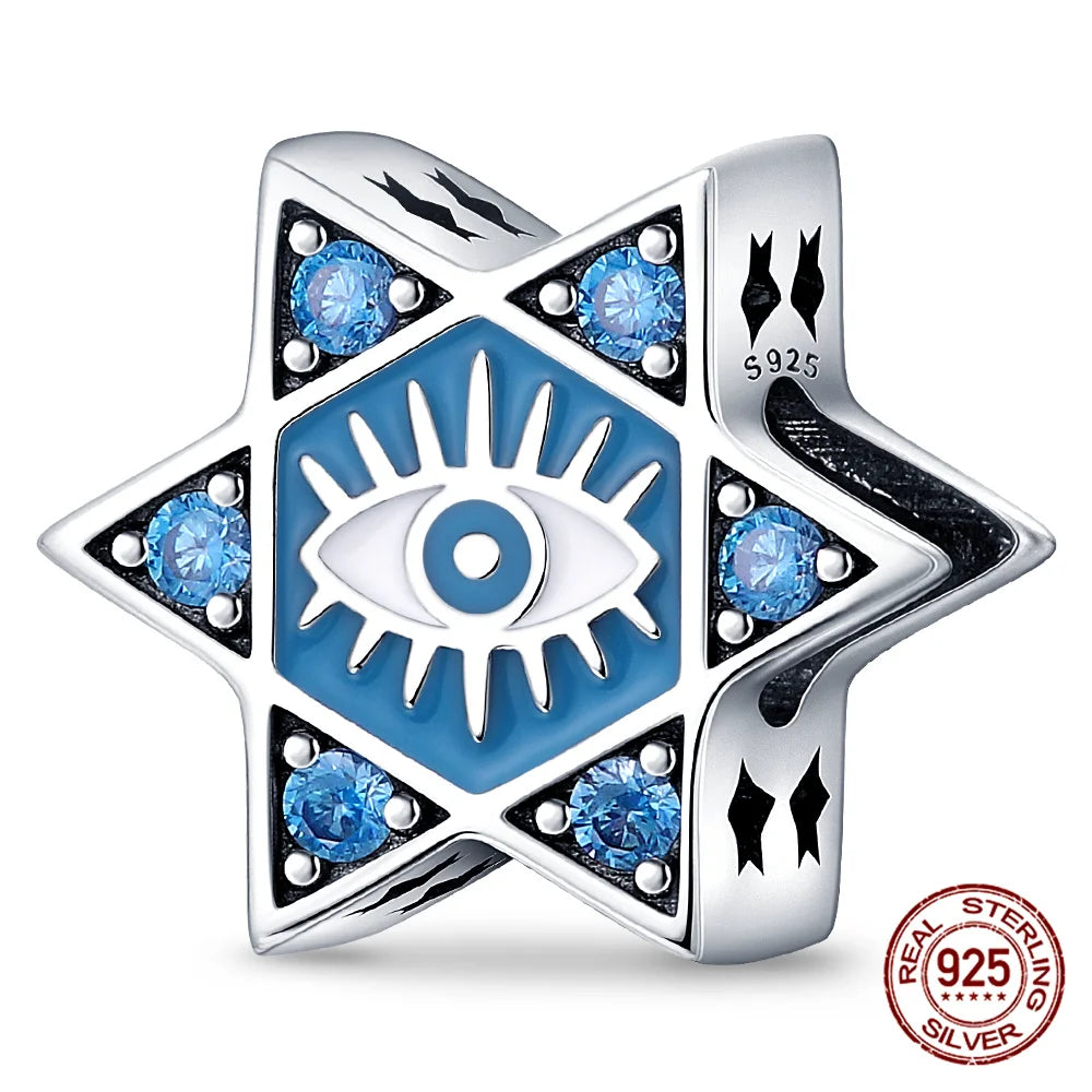 925 Sterling Silver Blue Zircon Evil Eye Charm | Original Devil Eye Series Bead Fits Pandora Bracelet – Women’s DIY Jewelry Gift