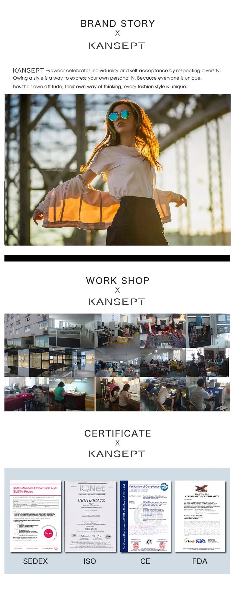 KANSEPT Cat Eye Glasses Frame – Women Reading Eyeglasses & Sunglasses | Fashion Optical Frames for Men & Women