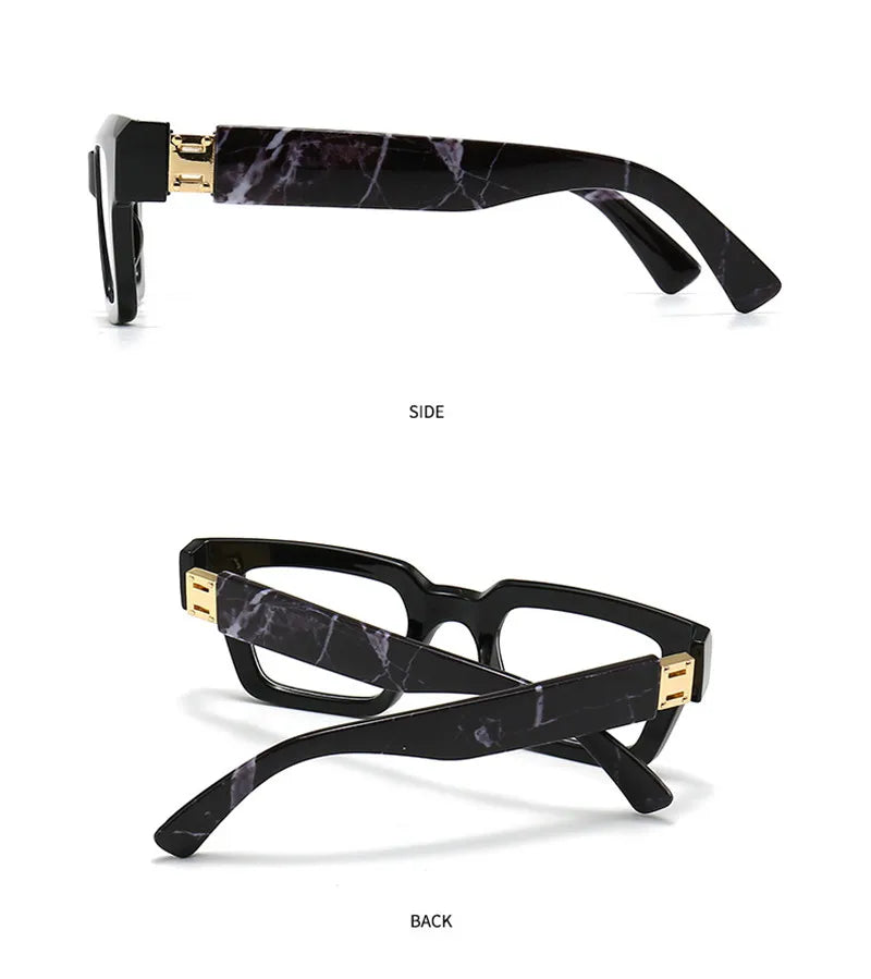 2025 New Oversized Square Presbyopic Reading Glasses – Unisex Marbling Retro Computer Eyewear | Diopter +0.5 to +3.0