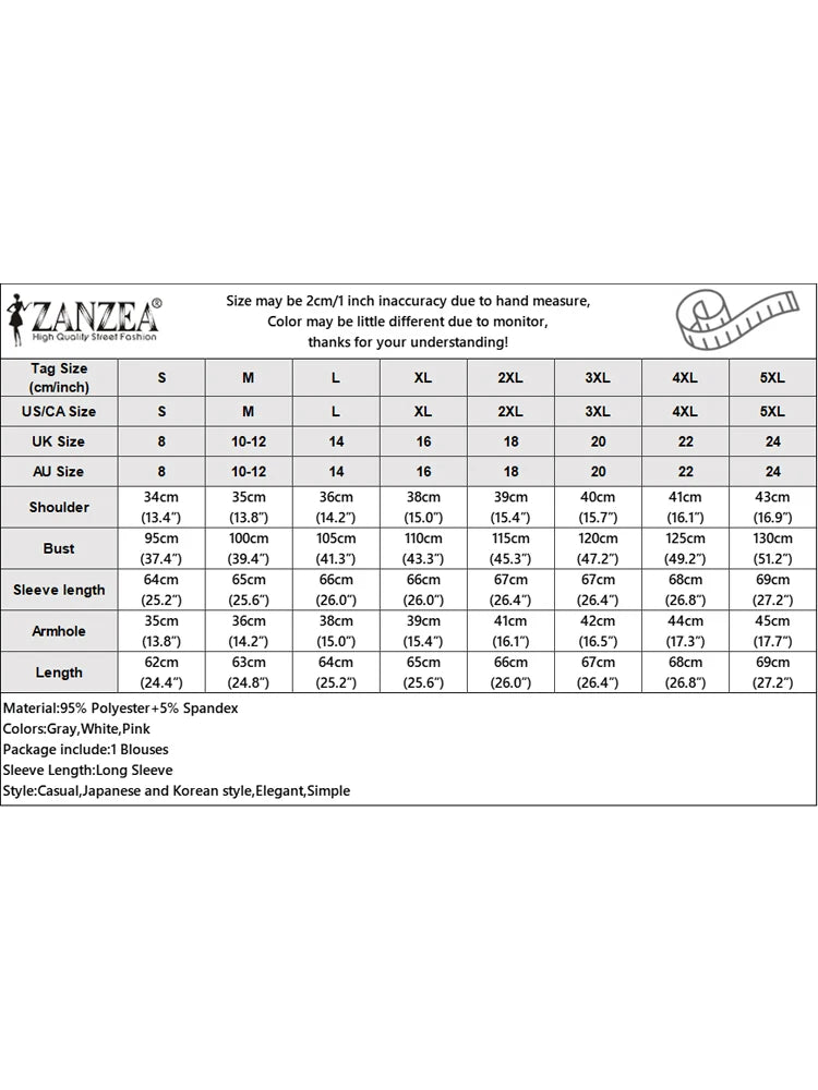 ZANZEA Stylish Ruffled Blouse – Women’s Long Sleeve Stand Collar OL Office Shirt 2025 👚✨