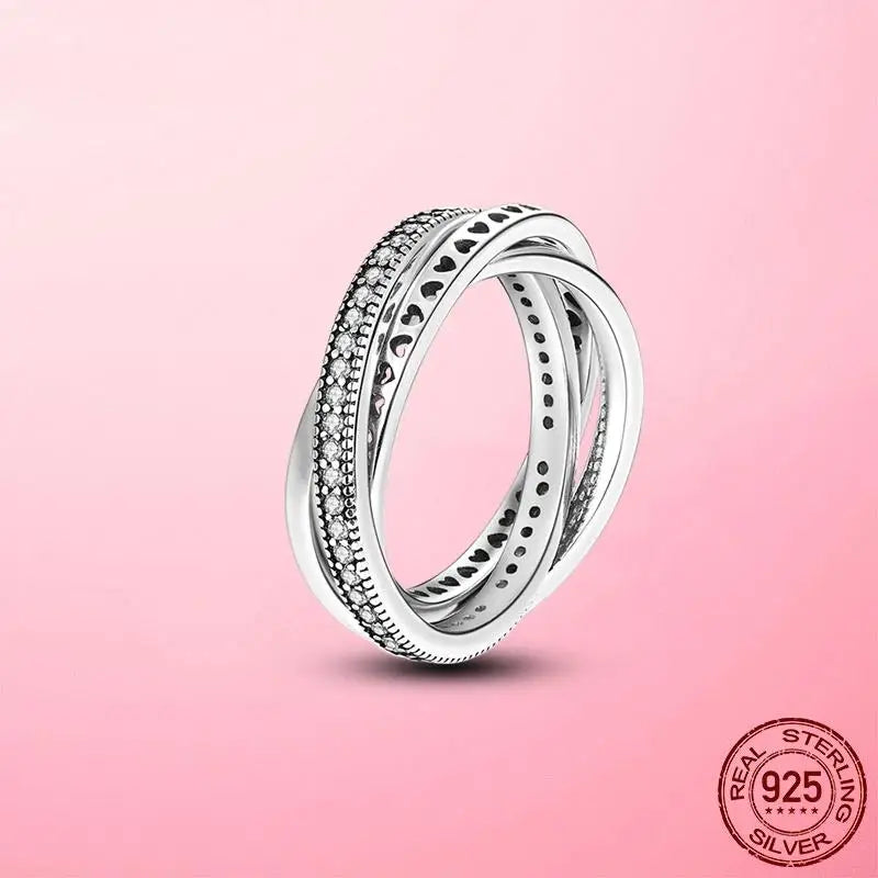 925 Silver Stackable Infinite Heart Daisy Flower Ring for Women | Sterling Silver Brand Jewelry Gift